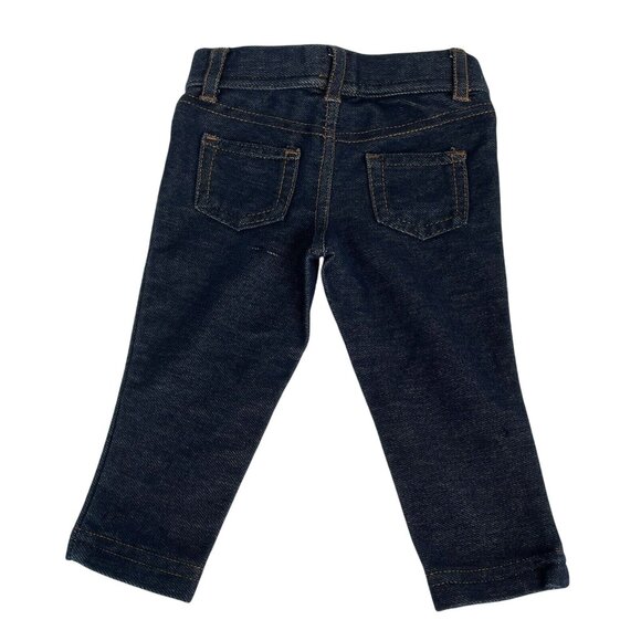 Carters Baby Girl Jeggings 6M Dark Blue Pull-On Denim Look Pants Stretchy Comfor - Picture 2 of 7